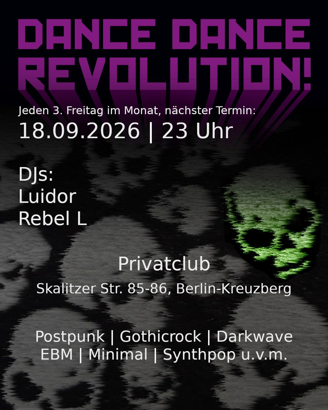 Flyer Dance Dance Revolution 18.09.2026, Guest: Luidor